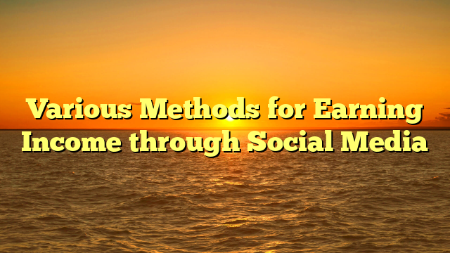 Various Methods for Earning Income through Social Media