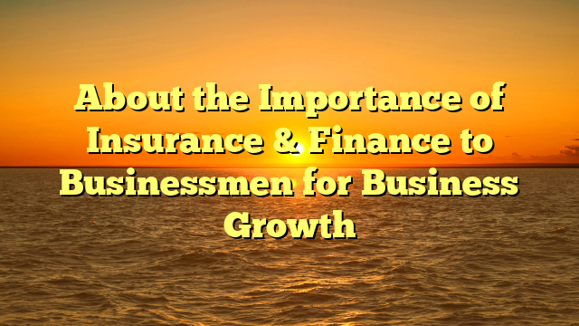 About the Importance of Insurance & Finance to Businessmen for Business Growth